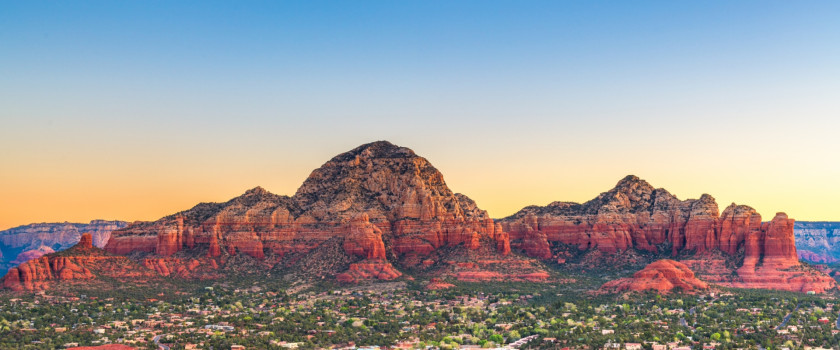 Red rocks at sunset in Sedona, Arizona.
