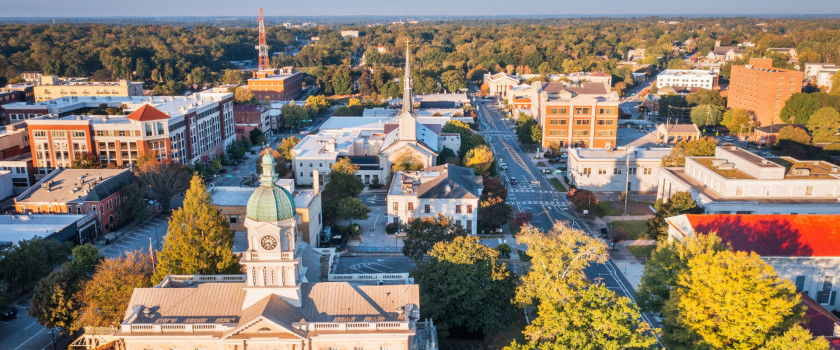 Aerial view of Athens, Georgia.