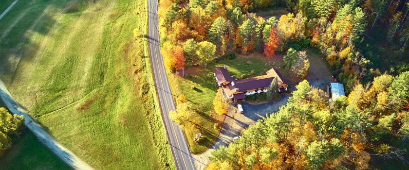 Scenic New Hampshire highway in autumn