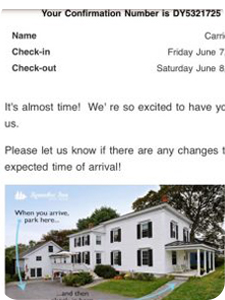 Kennebec pre-arrival email