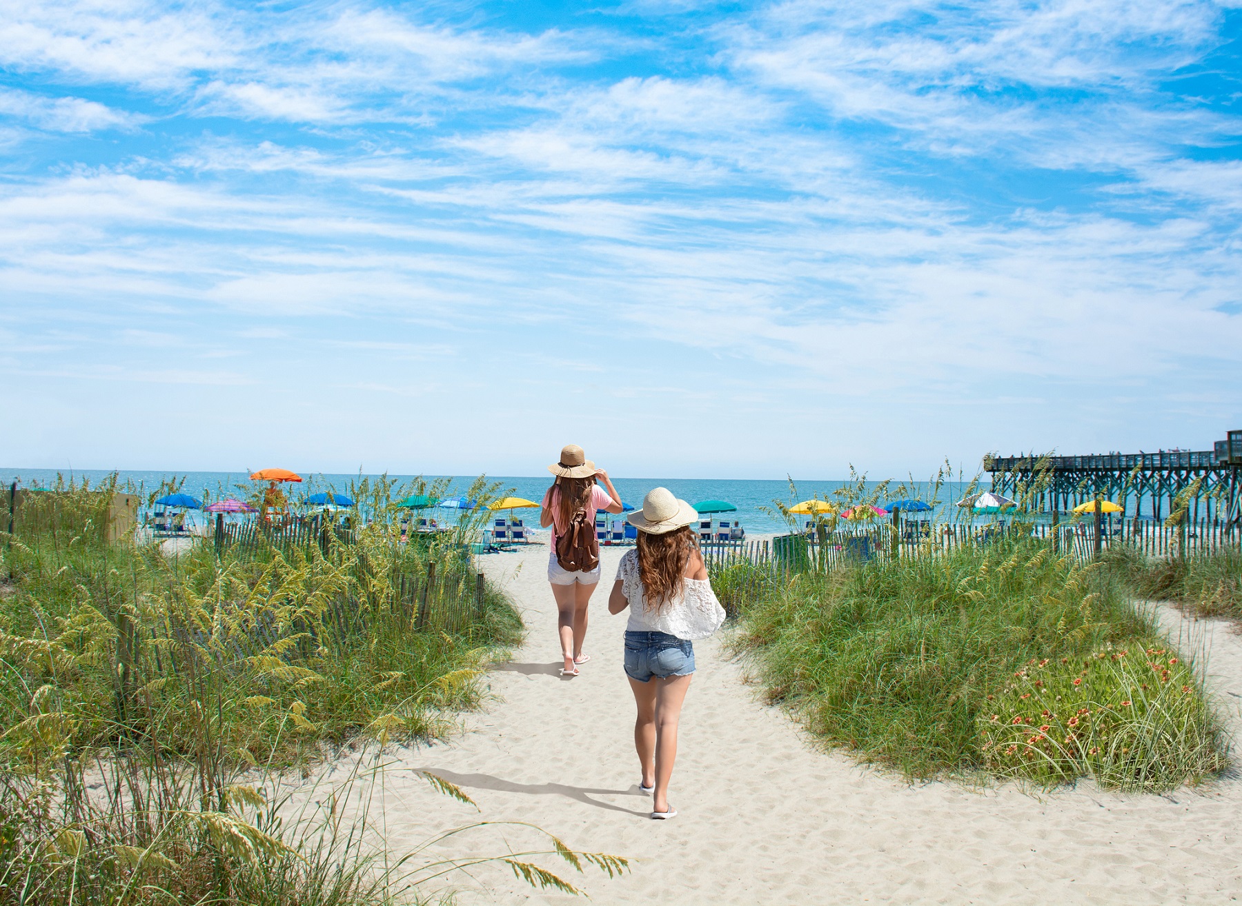 Friends on the beach during a girls' getaway