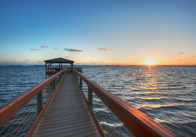 melbourne florida sunrise over river